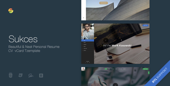 Sukces - Neat Personal Resume CV vCard Template