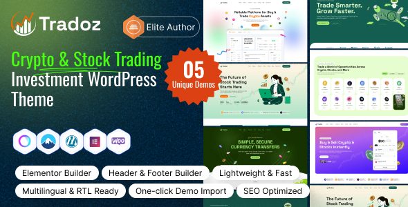 Tradoz – Crypto & Stock Trading Investment WordPress Theme