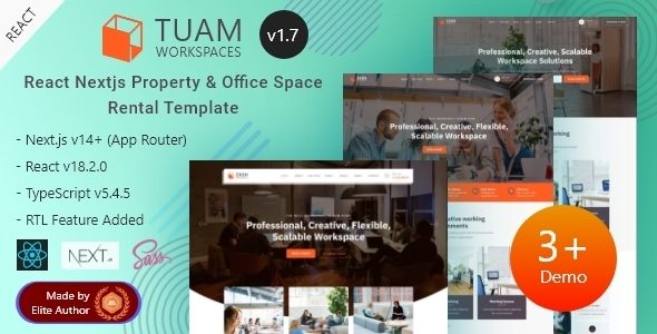 Tuam - React Next.js 14+ Property & Office Space Rental Template