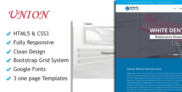 Union - Corporate Multipurpose HTML one page Templates
