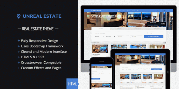Unreal Estate - Responsive Real Estate template