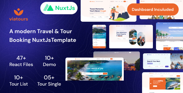 ViaTours - Travel & Tour Agency Vue NuxtJs Template