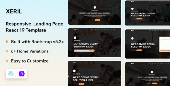 Xeril - React 19 One Page Template