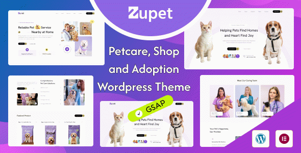 Zupet - Pet Care and Adoption WordPress & Woocommerce Theme