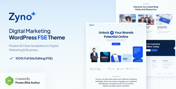 Zyno – Digital Marketing Agency Gutenverse FSE WordPress Block Theme